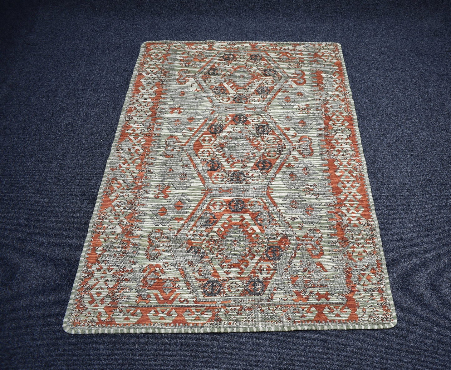 Vintage Görkemli Pastel Bukleli Pamuklu Kilim 7011