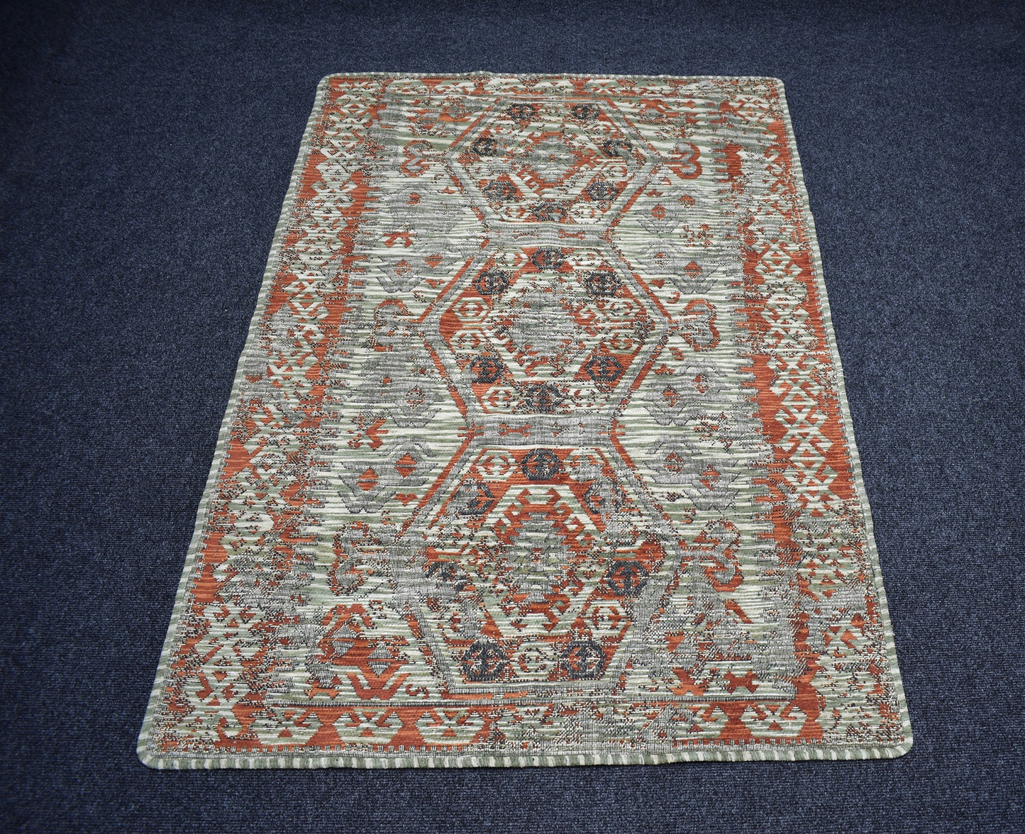 Vintage Görkemli Pastel Bukleli Pamuklu Kilim 7011