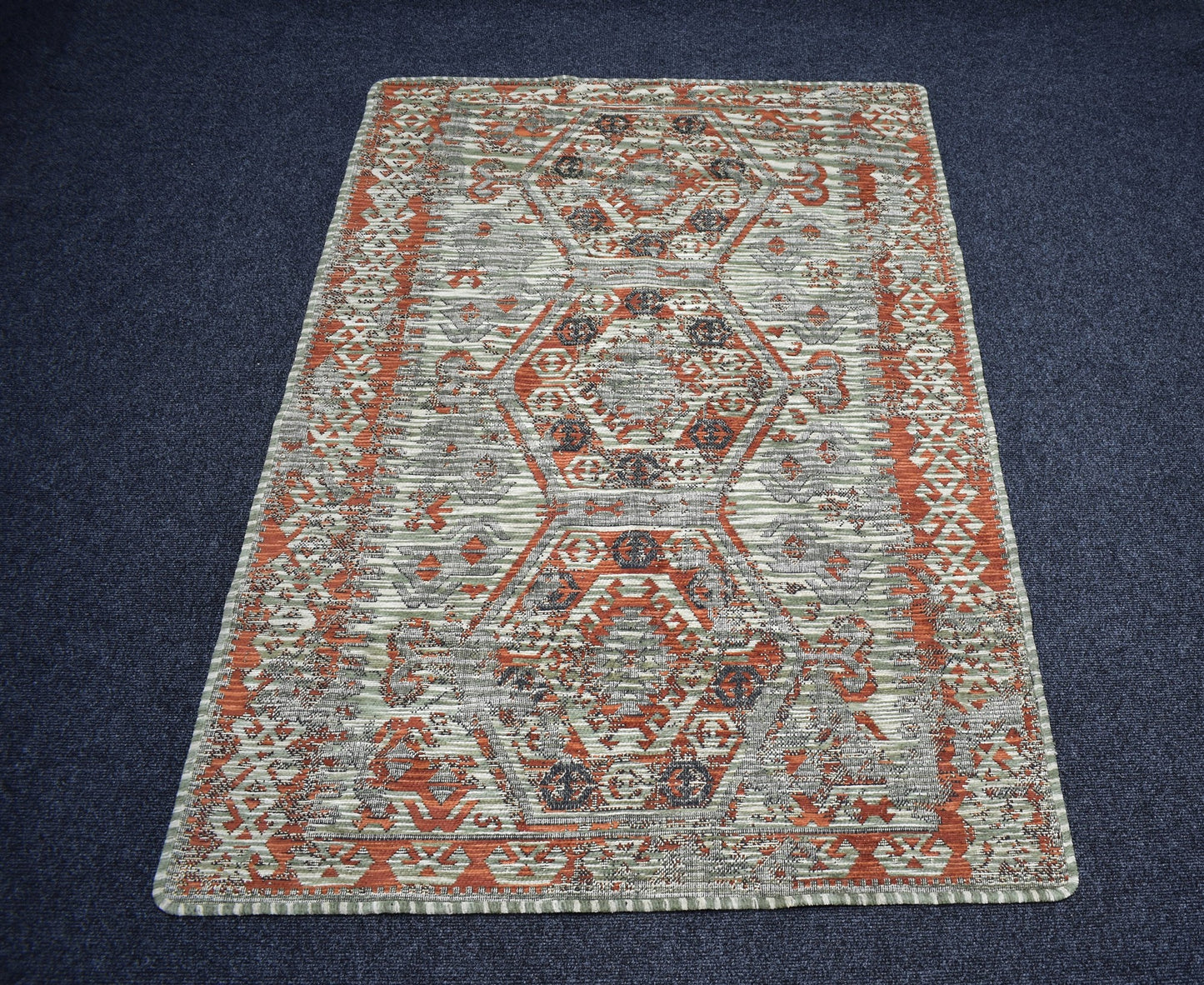 Vintage Görkemli Pastel Bukleli Pamuklu Kilim 7011