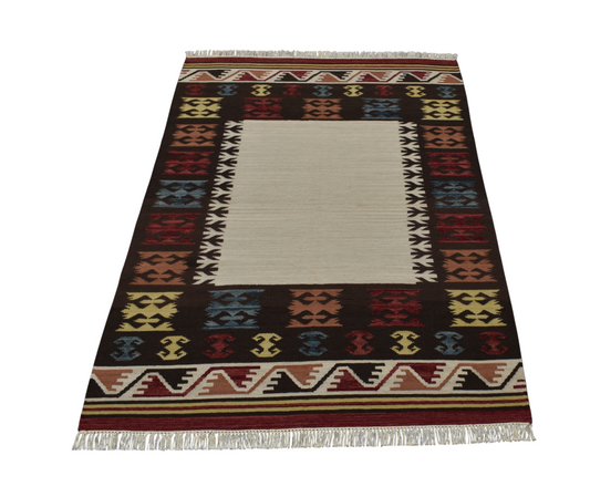 Yeni El Dokuma Tasarım Okyanus Dalgalı Döşemealtı Yün Kilim 7024