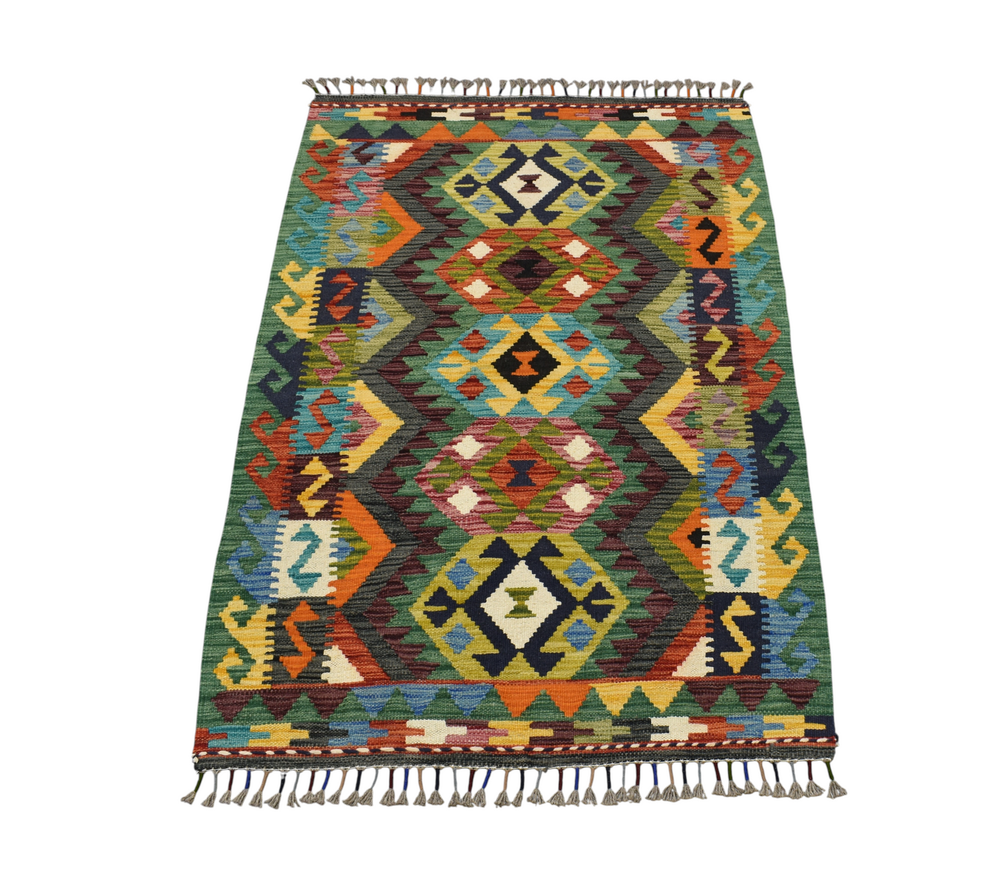 Yeni El Dokuma Çok Renkli Cerit Yörükleri Meşhed İran Yün Kilim 7027