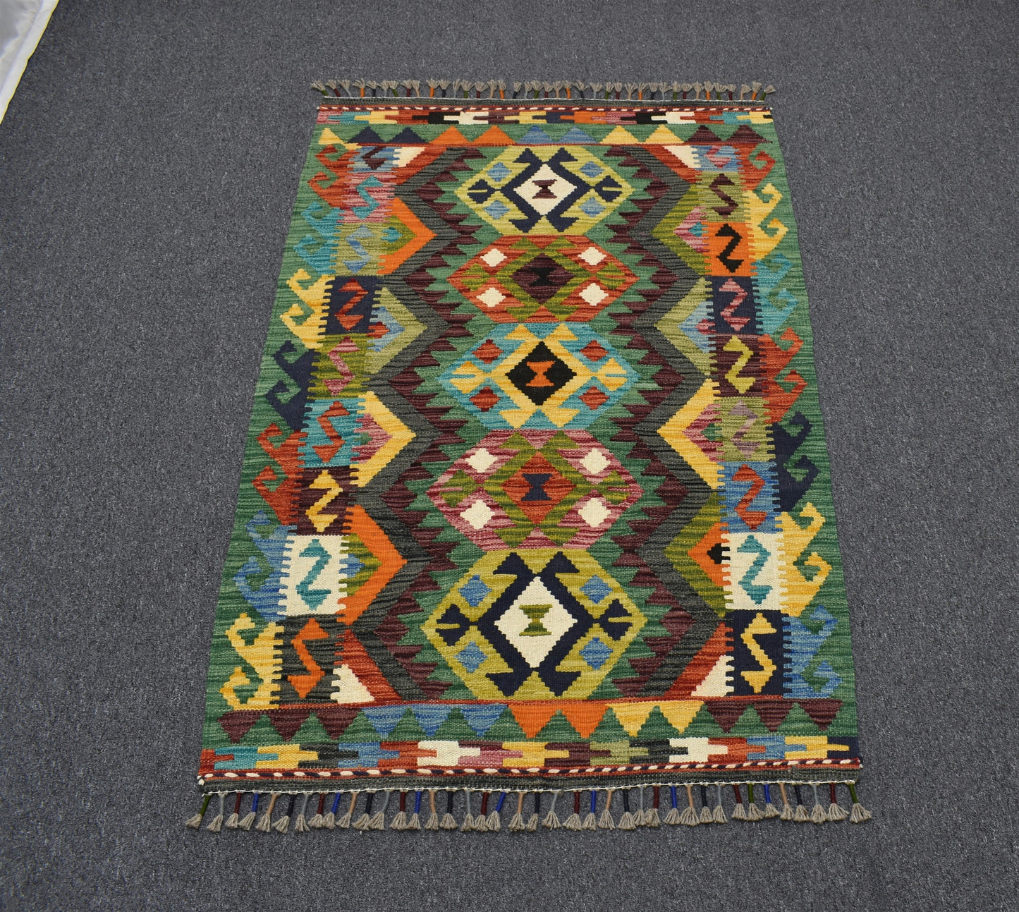 Yeni El Dokuma Çok Renkli Cerit Yörükleri Meşhed İran Yün Kilim 7027