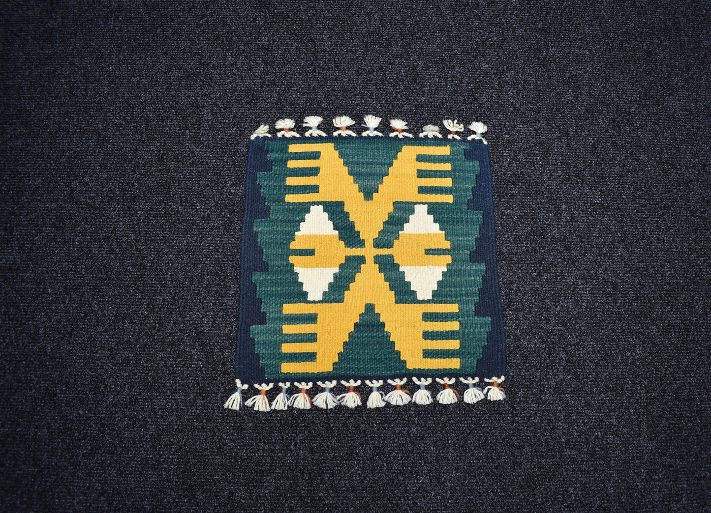 Yeni El Dokuma Kare Köşe Sandalye Minderi Pınarbaşı Kayseri Yün Kilim 7034