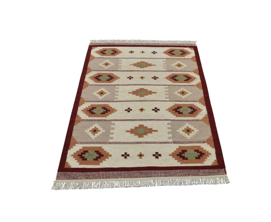 Yeni El Dokuma Modern Tasarım Geometrik Yün Kilim 7050