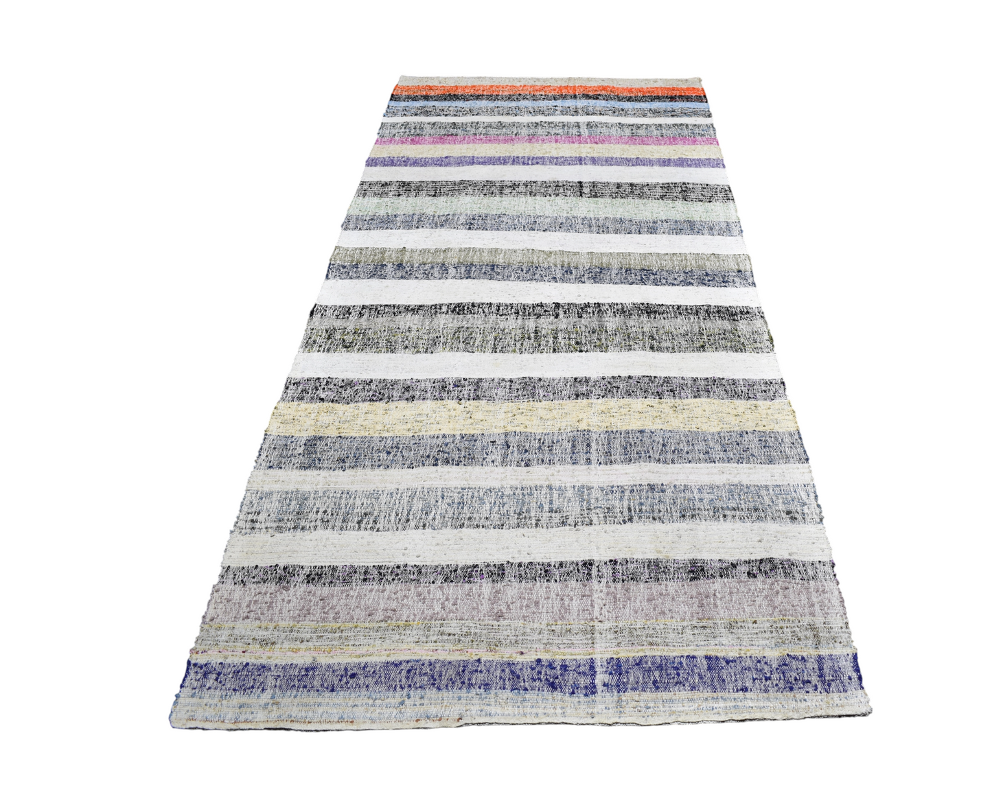 El Dokuma Görkemli Bukleli Pamuklu Kilim 7058