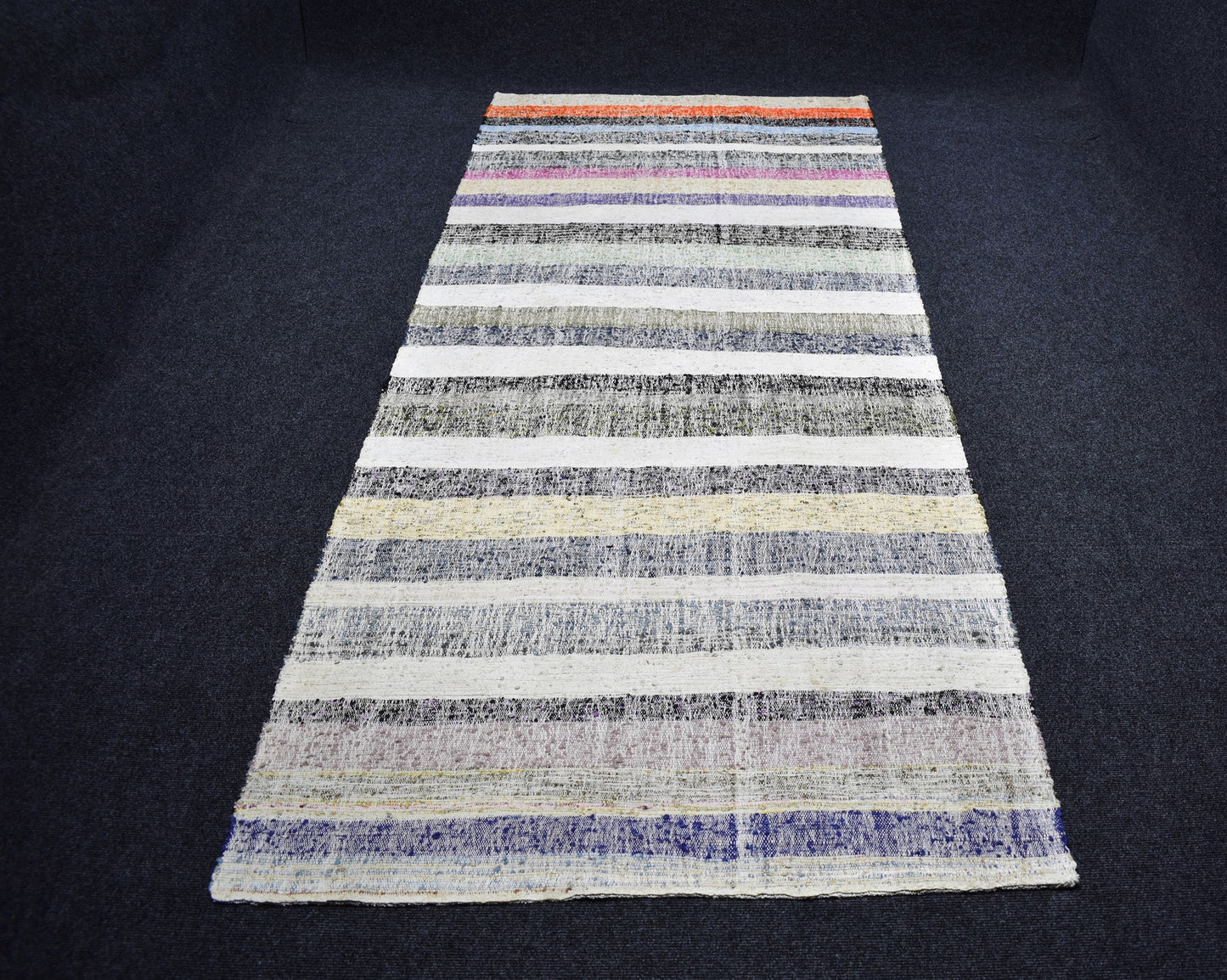El Dokuma Görkemli Bukleli Pamuklu Kilim 7058