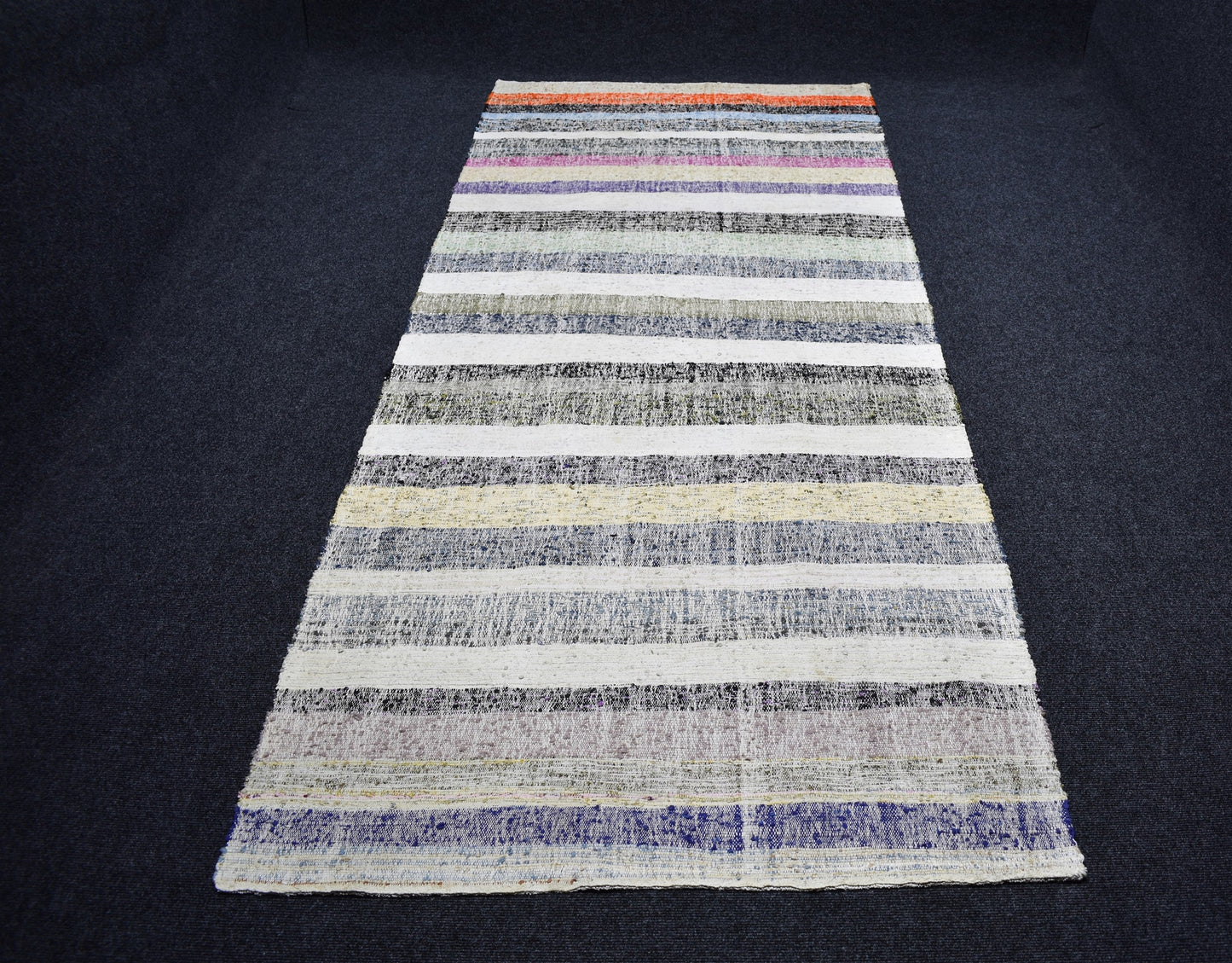 El Dokuma Görkemli Bukleli Pamuklu Kilim 7058
