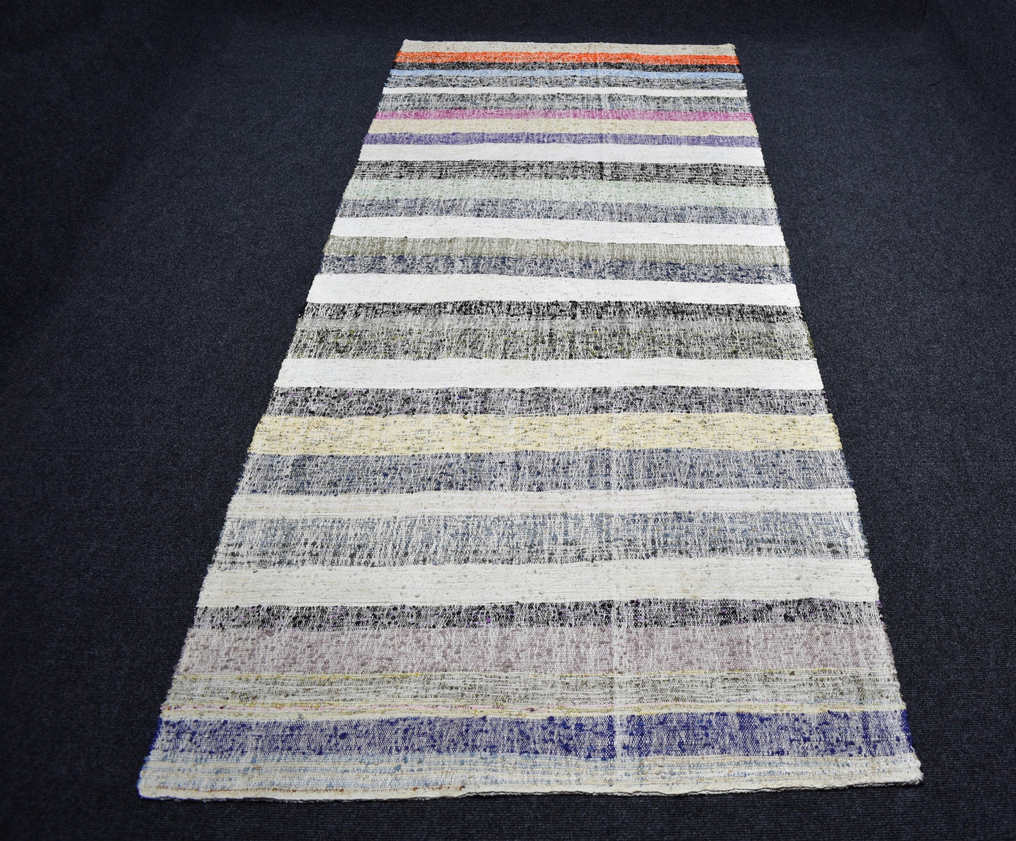El Dokuma Görkemli Bukleli Pamuklu Kilim 7058