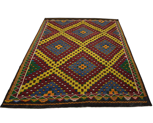 El Dokuması Yekpare Bergama Yörük Cecim Yün Kilim 7062