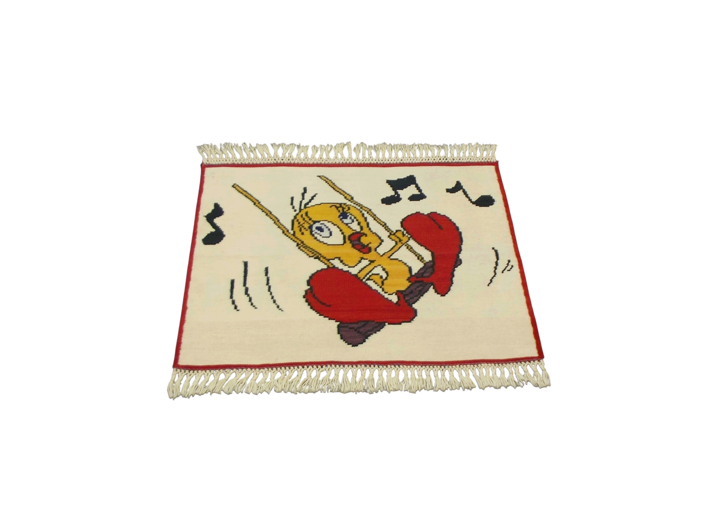 Yeni El Dokuma Benzersiz Tweety Model Yün Kilim 7067