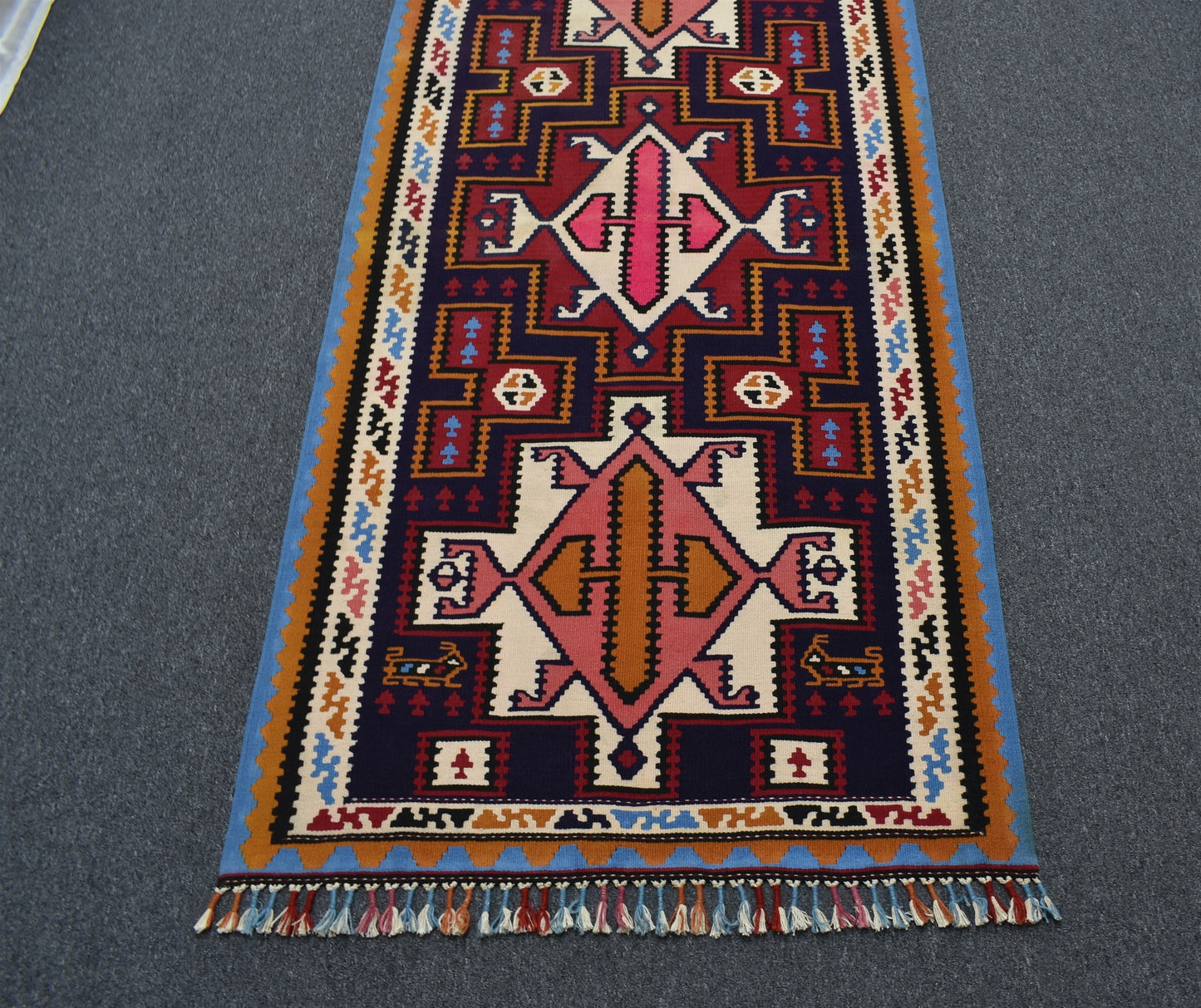 Yeni El Dokuma Görkemli Persian İran Şiraz Yün Kilim 7080
