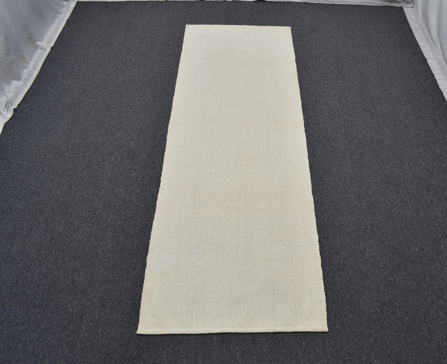Yeni El Dokuma Benzersiz Ak Pamuklu Beyaz Yörük Mini Yolluk Kilim 7084