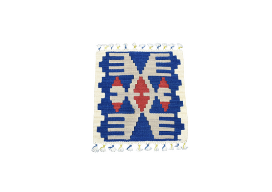 Yeni El Dokuma Kare Köşe Sandalye Minderi Pınarbaşı Kayseri Yün Kilim 7100