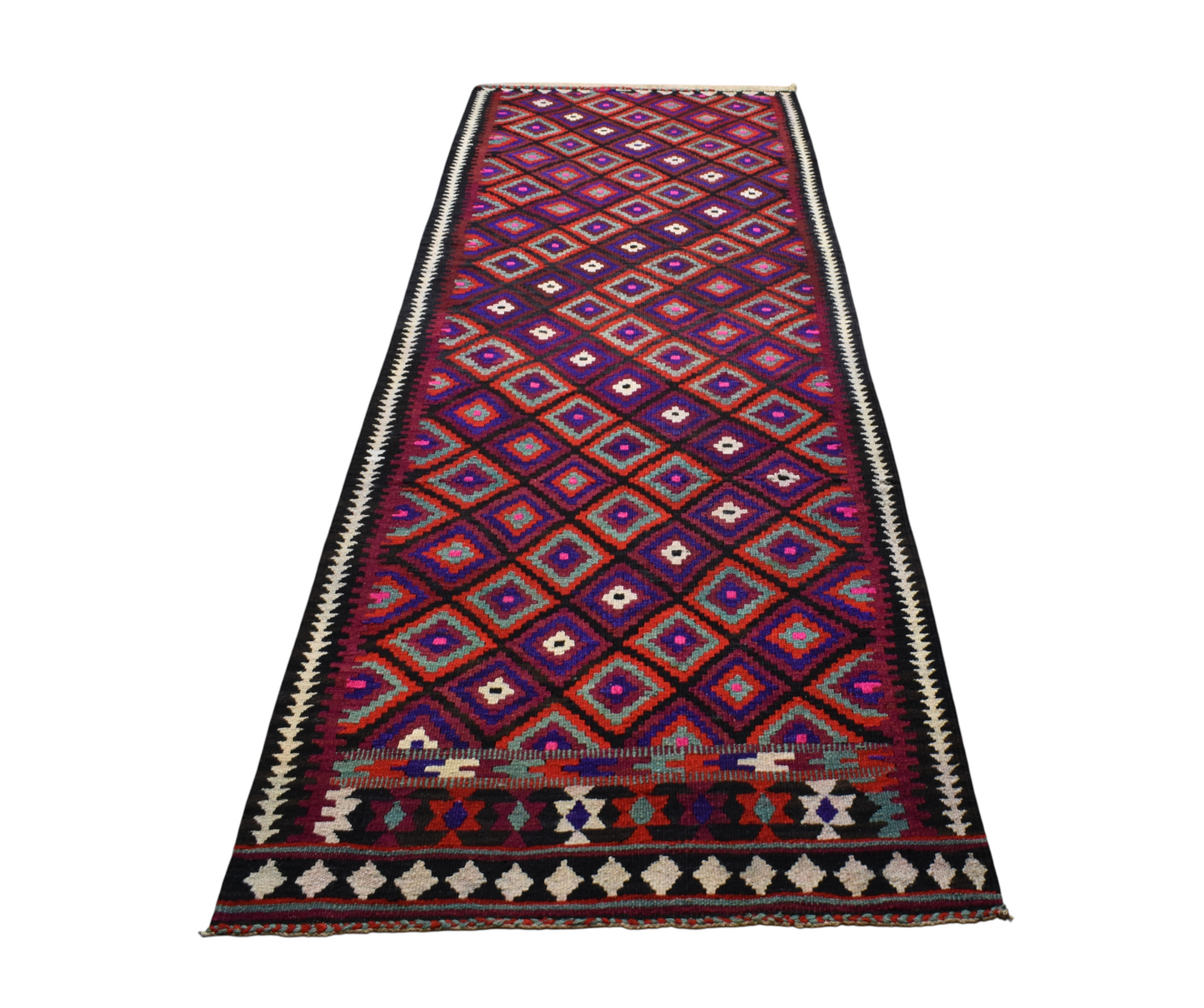 Yeni El Dokuma Benzersiz Geometrik Herki Yolluk Yün Kilim 7101