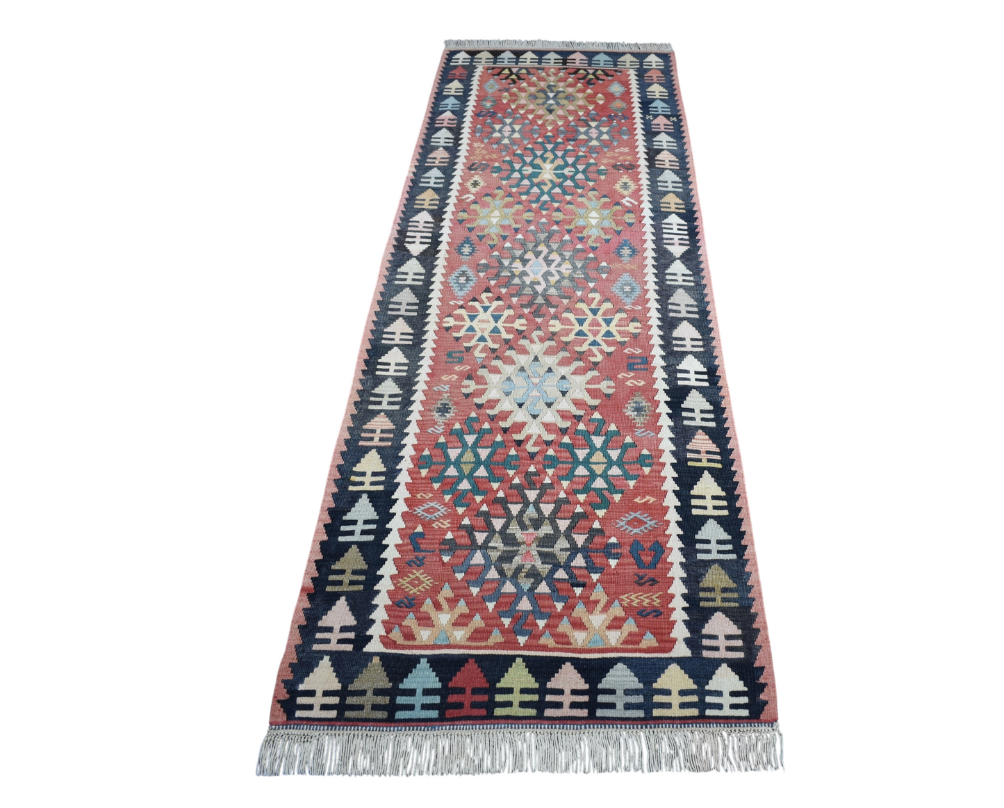 Vintage El Dokuma Şaheser Pastel Sarız Kayseri Yün Yolluk Kilim 7106