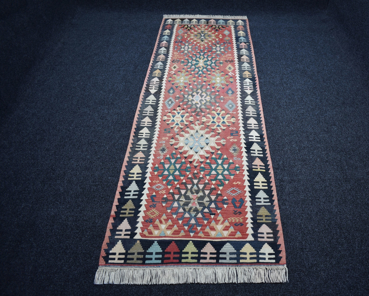 Vintage El Dokuma Şaheser Pastel Sarız Kayseri Yün Yolluk Kilim 7106