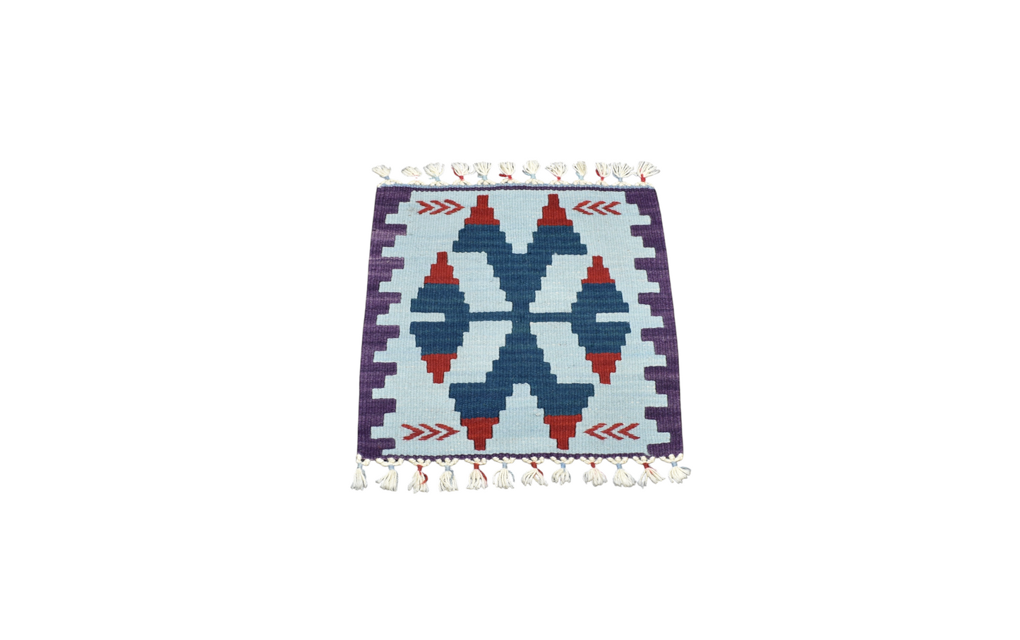 Yeni El Dokuma Kare Köşe Sandalye Minderi Pınarbaşı Kayseri Yün Kilim 7108