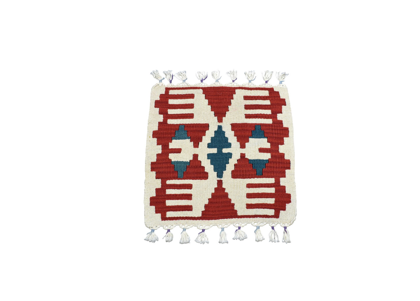 Yeni El Dokuma Kare Köşe Sandalye Minderi Pınarbaşı Kayseri Yün Kilim 7110