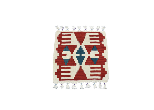 Yeni El Dokuma Kare Köşe Sandalye Minderi Pınarbaşı Kayseri Yün Kilim 7110