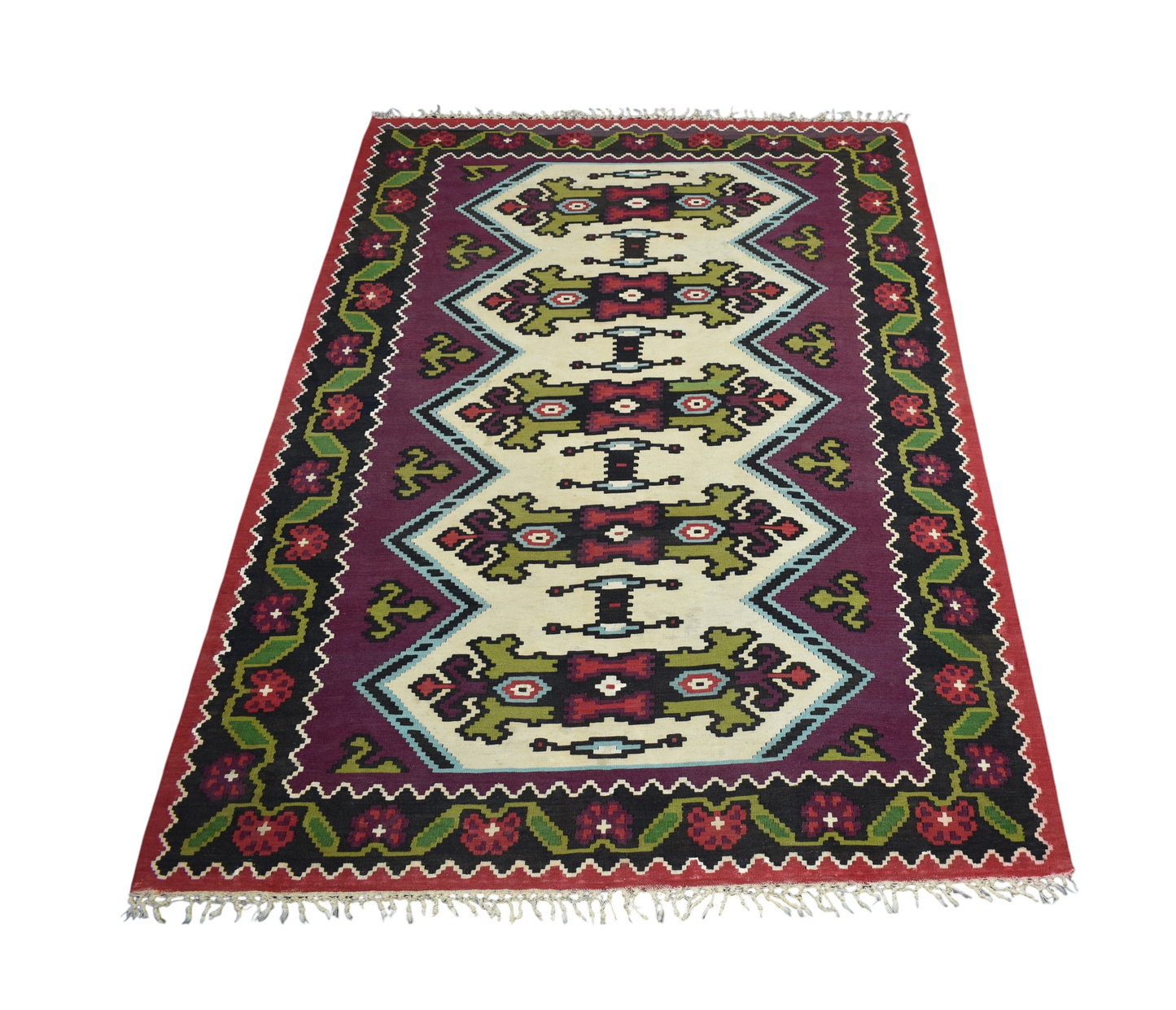 Antika El Dokuma Şaheser Makedonya Manastır Yün Kilim 7113