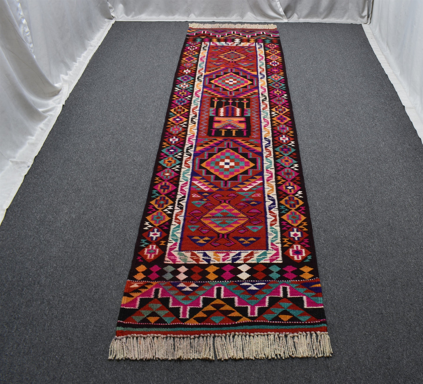 Yeni El Dokuma Benzersiz Otantik Herki Yolluk Yün Kilim 7117