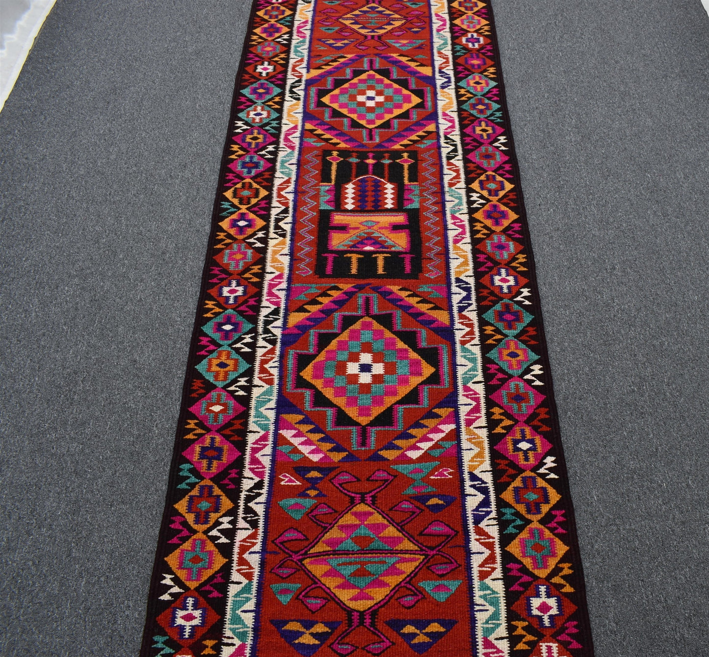 Yeni El Dokuma Benzersiz Otantik Herki Yolluk Yün Kilim 7117
