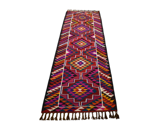 Yeni El Dokuma Görkemli Otantik Herki Yolluk Yün Kilim 7118