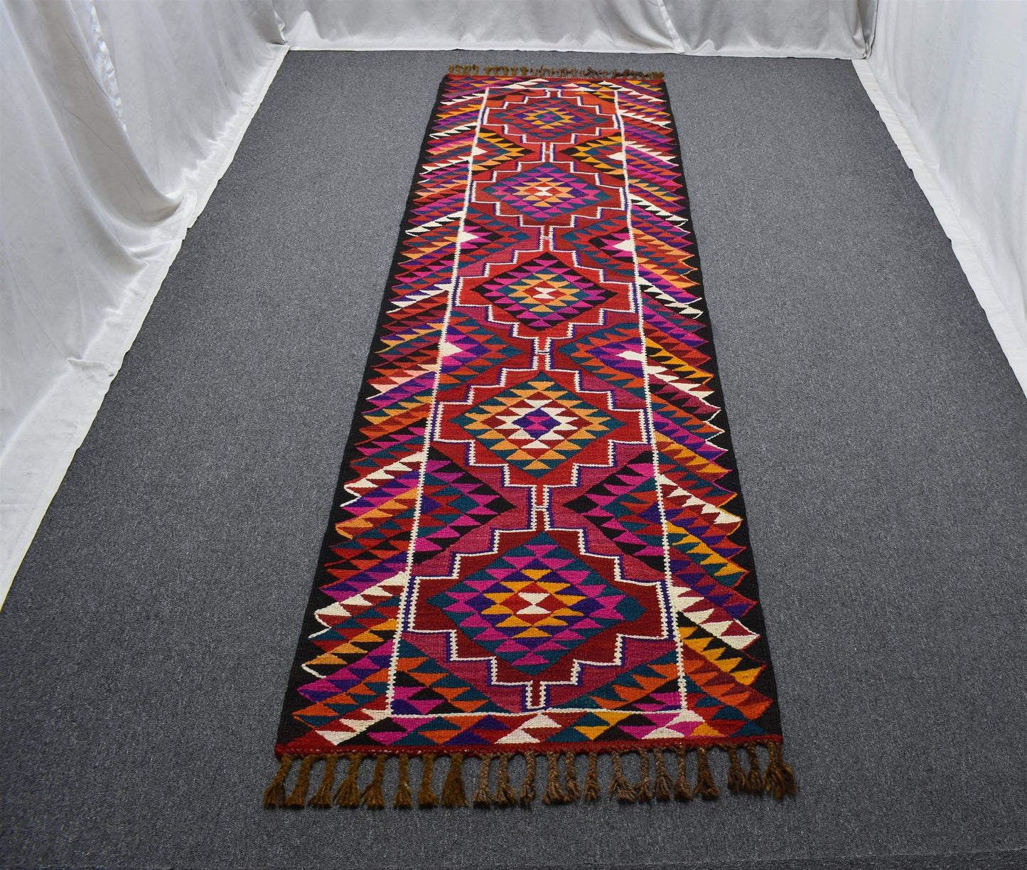 Yeni El Dokuma Görkemli Otantik Herki Yolluk Yün Kilim 7118