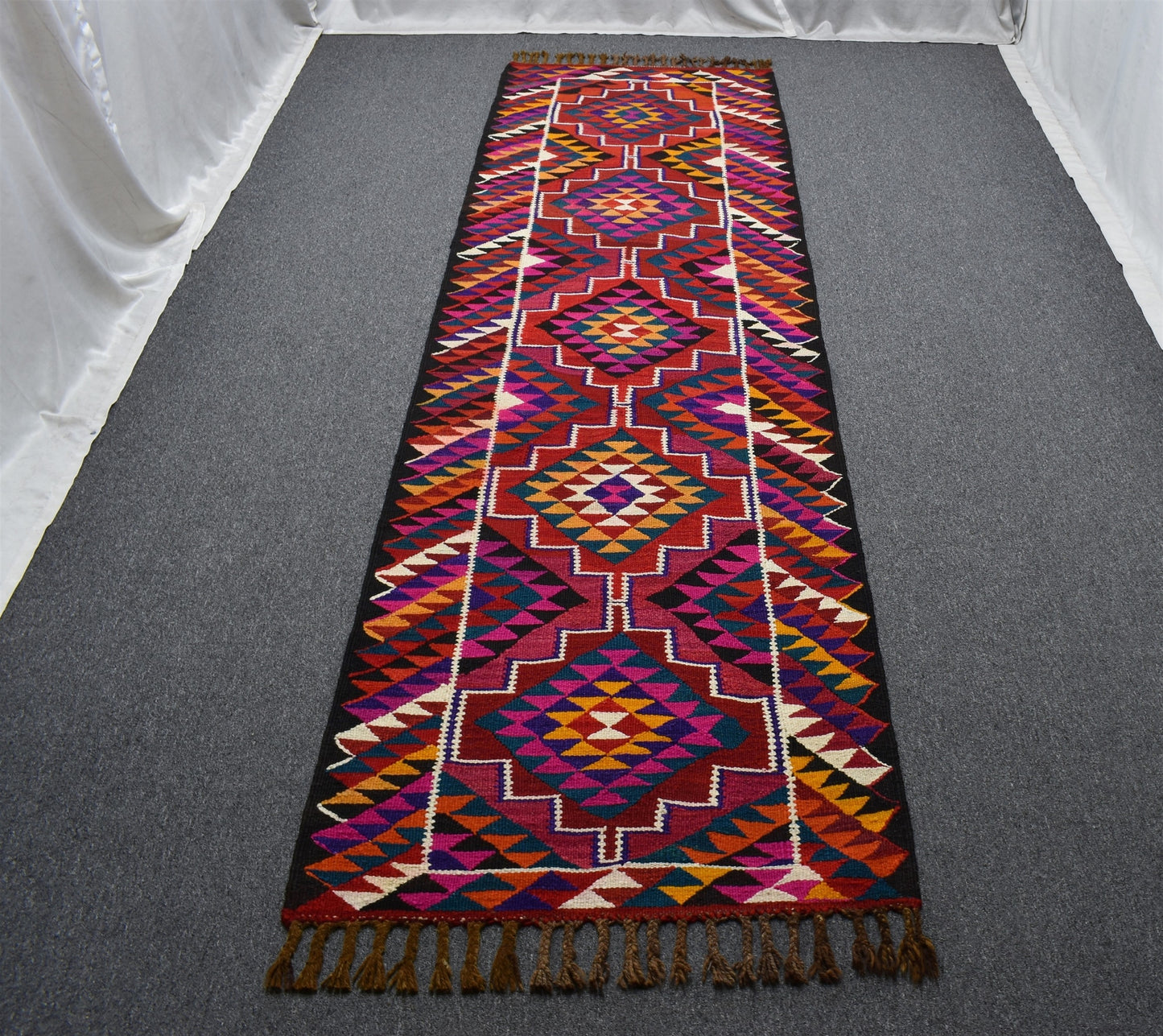 Yeni El Dokuma Görkemli Otantik Herki Yolluk Yün Kilim 7118