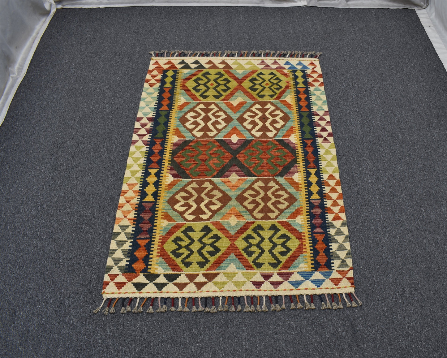 Yeni El Dokuma Benzersiz Cerit Yörükleri Meşhed İran Yün Kilim 7125