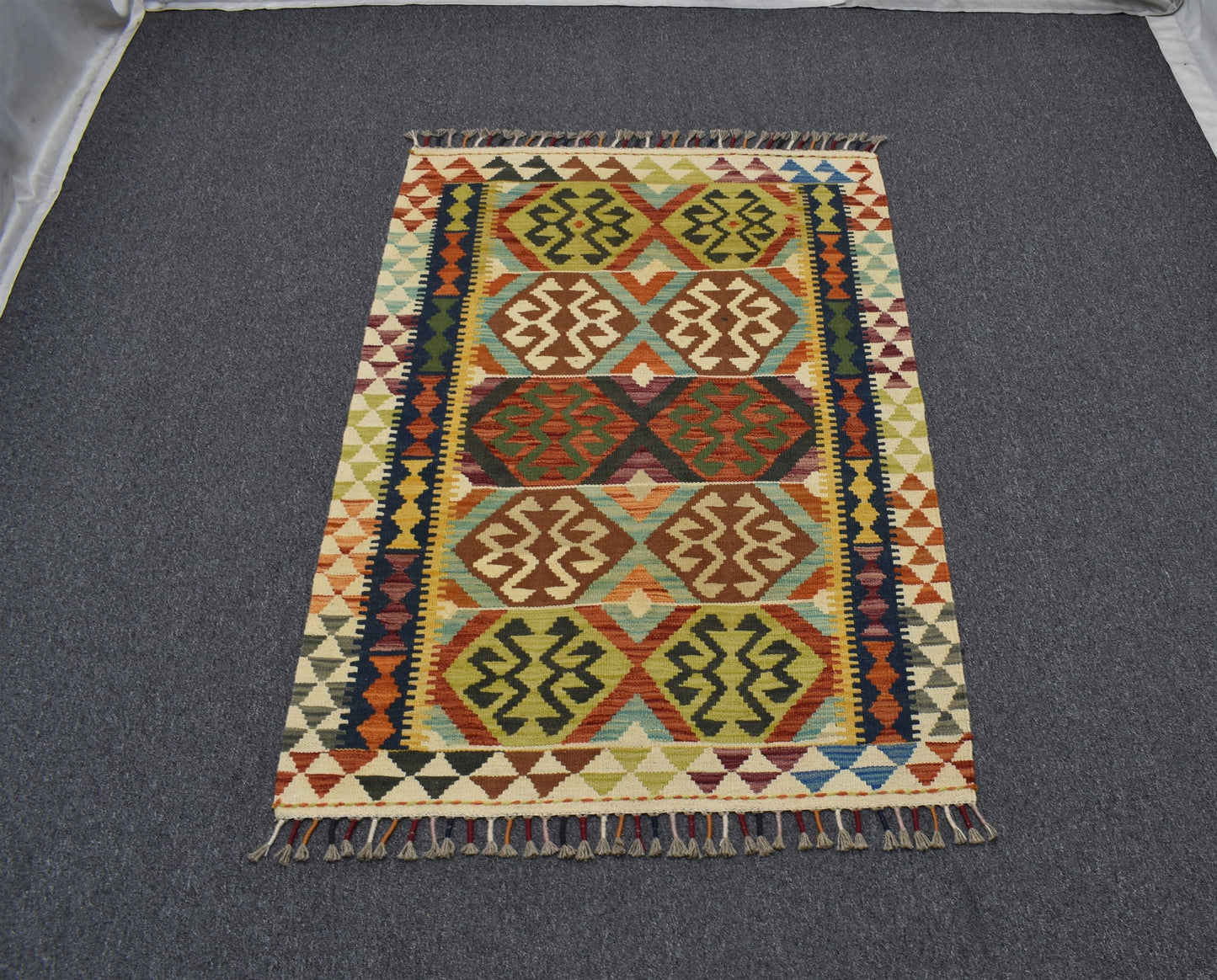 Yeni El Dokuma Benzersiz Cerit Yörükleri Meşhed İran Yün Kilim 7125