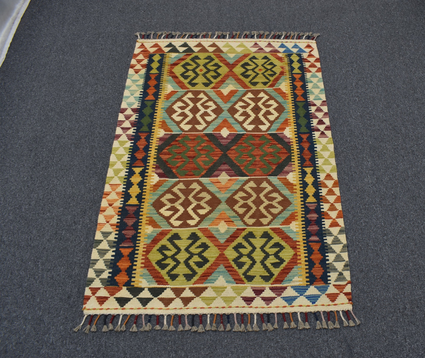 Yeni El Dokuma Benzersiz Cerit Yörükleri Meşhed İran Yün Kilim 7125