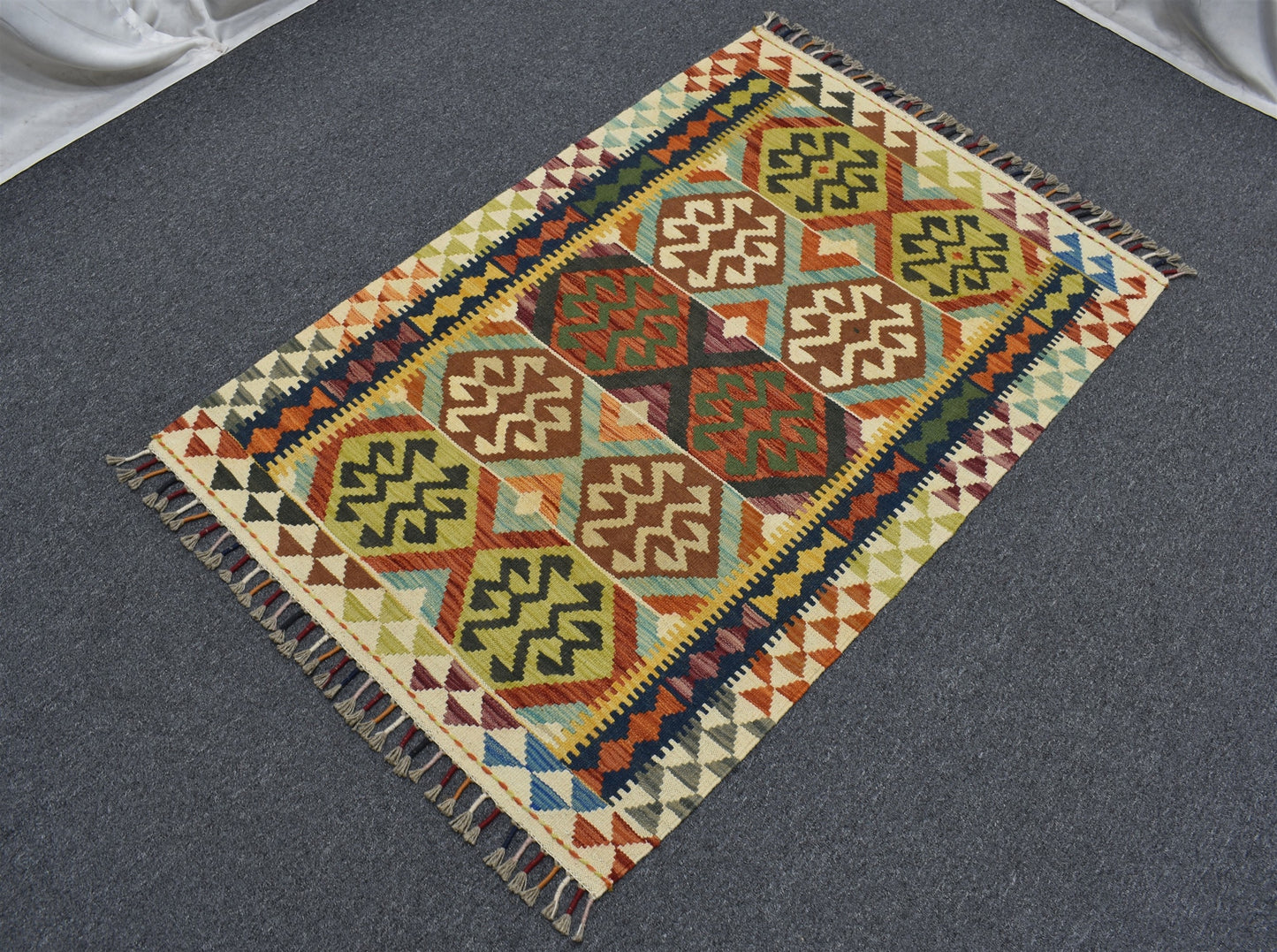 Yeni El Dokuma Benzersiz Cerit Yörükleri Meşhed İran Yün Kilim 7125