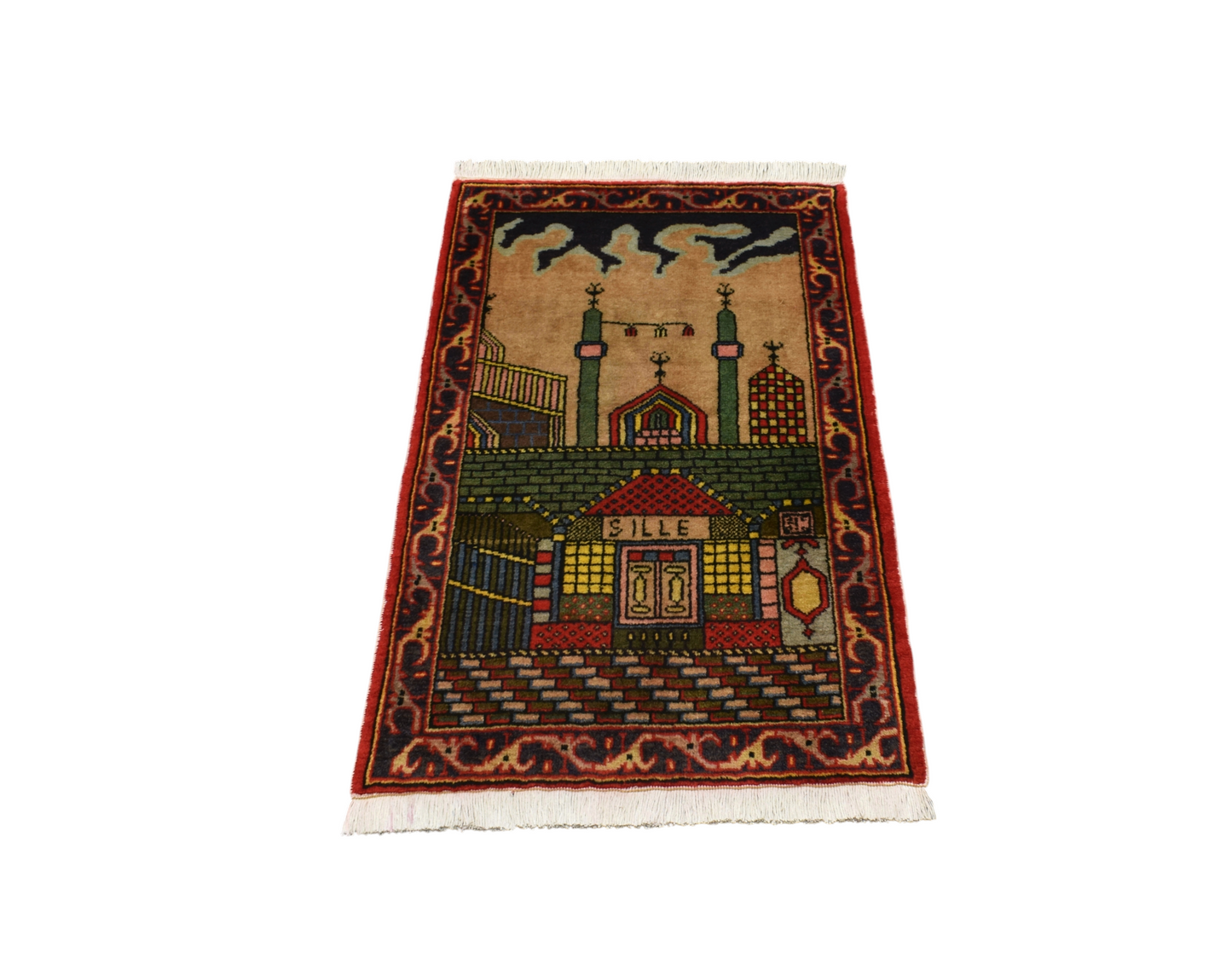 Yeni El Dokuması Seccade Mihraplı Mevlana Sille Konya Yün Halı 7135