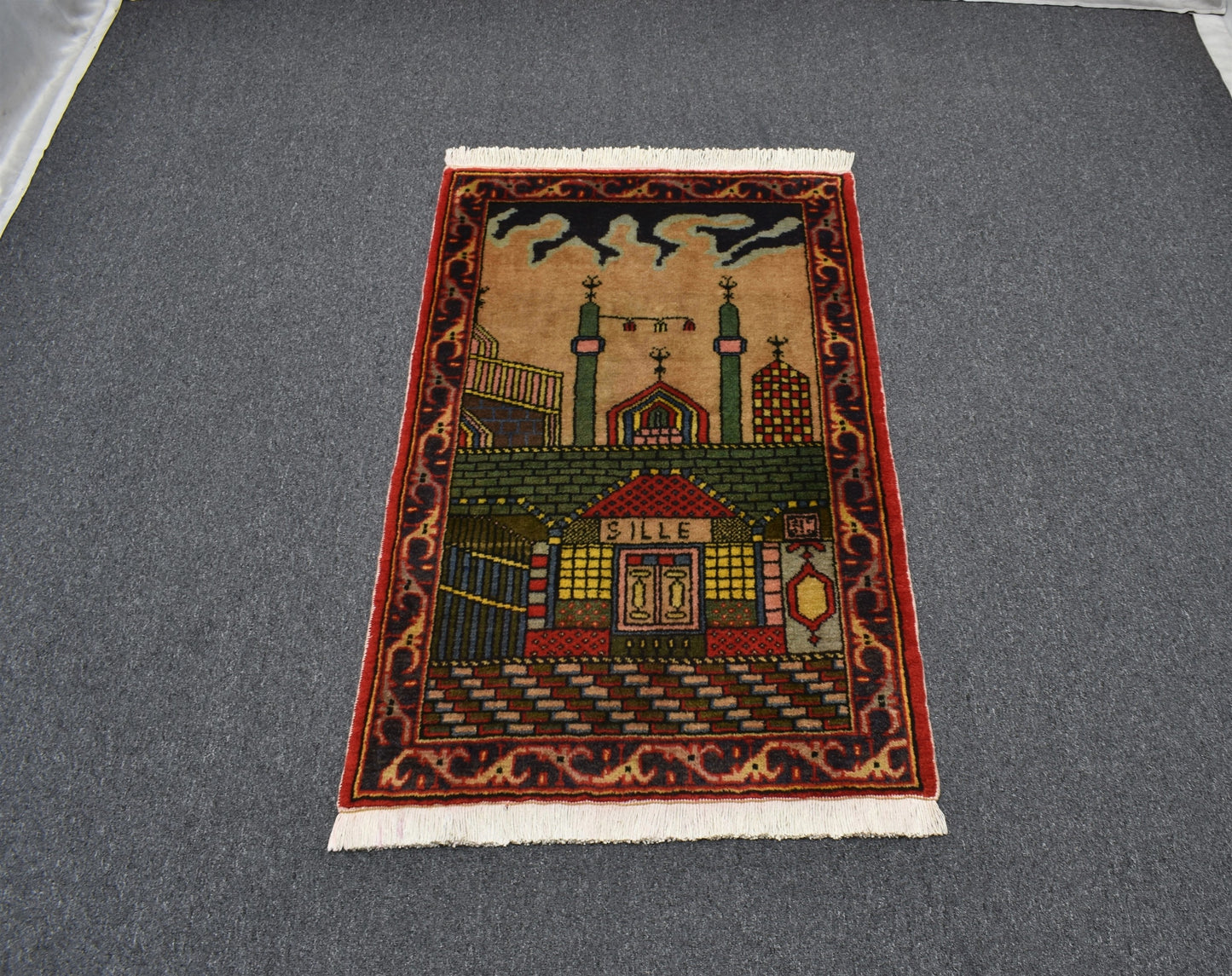 Yeni El Dokuması Seccade Mihraplı Mevlana Sille Konya Yün Halı 7135