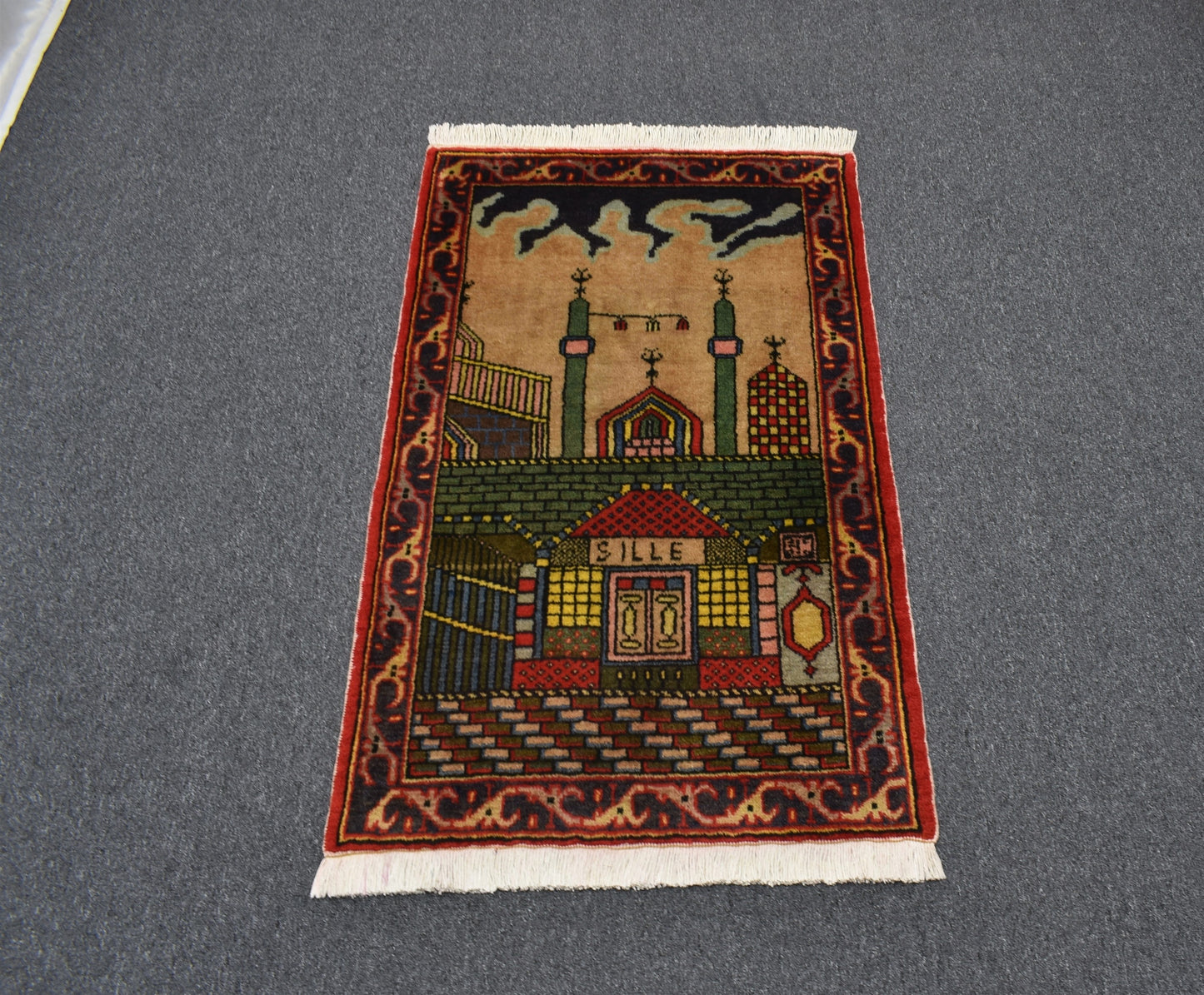 Yeni El Dokuması Seccade Mihraplı Mevlana Sille Konya Yün Halı 7135
