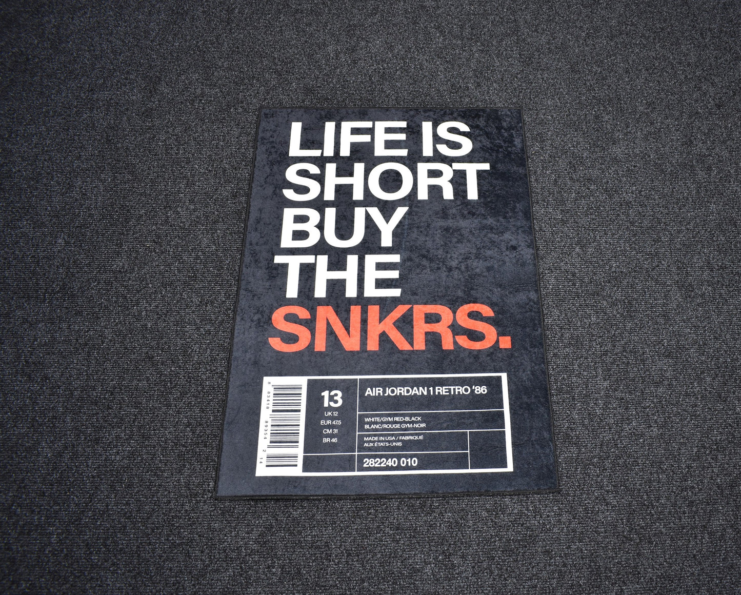 Yeni Lüks Dekoratif Life Is Short Tasarım Digital Baskı Makine Halısı 7140