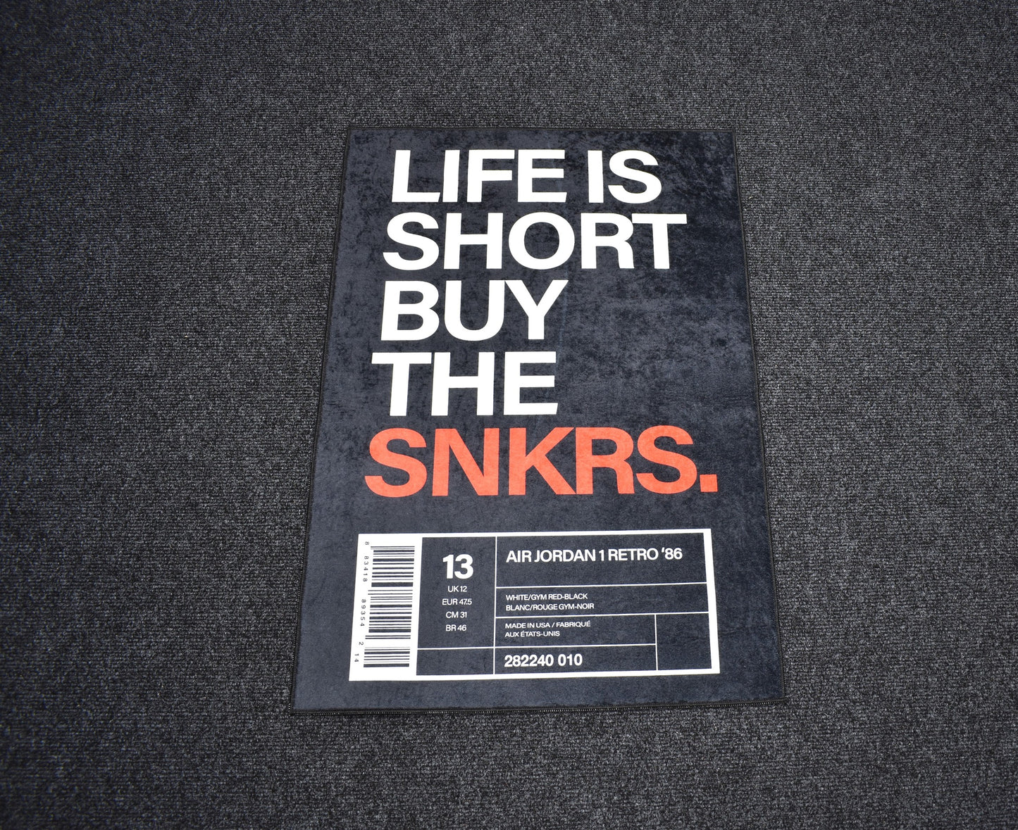 Yeni Lüks Dekoratif Life Is Short Tasarım Digital Baskı Makine Halısı 7140