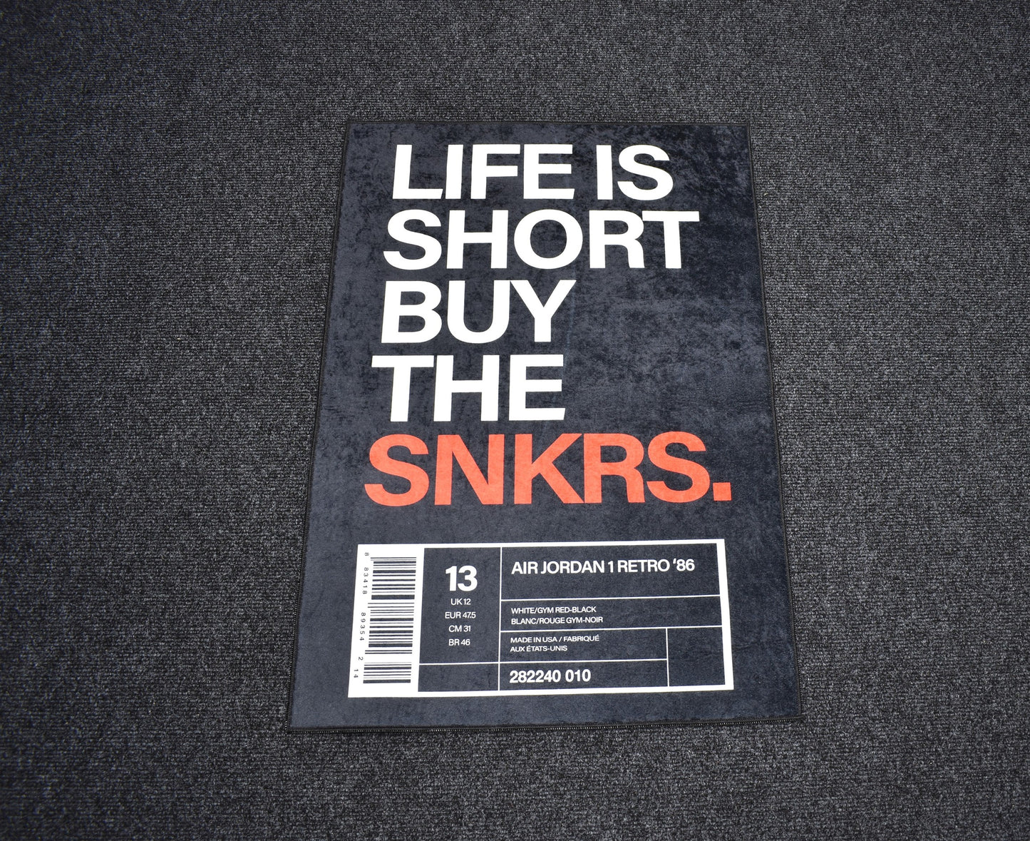 Yeni Lüks Dekoratif Life Is Short Tasarım Digital Baskı Makine Halısı 7140