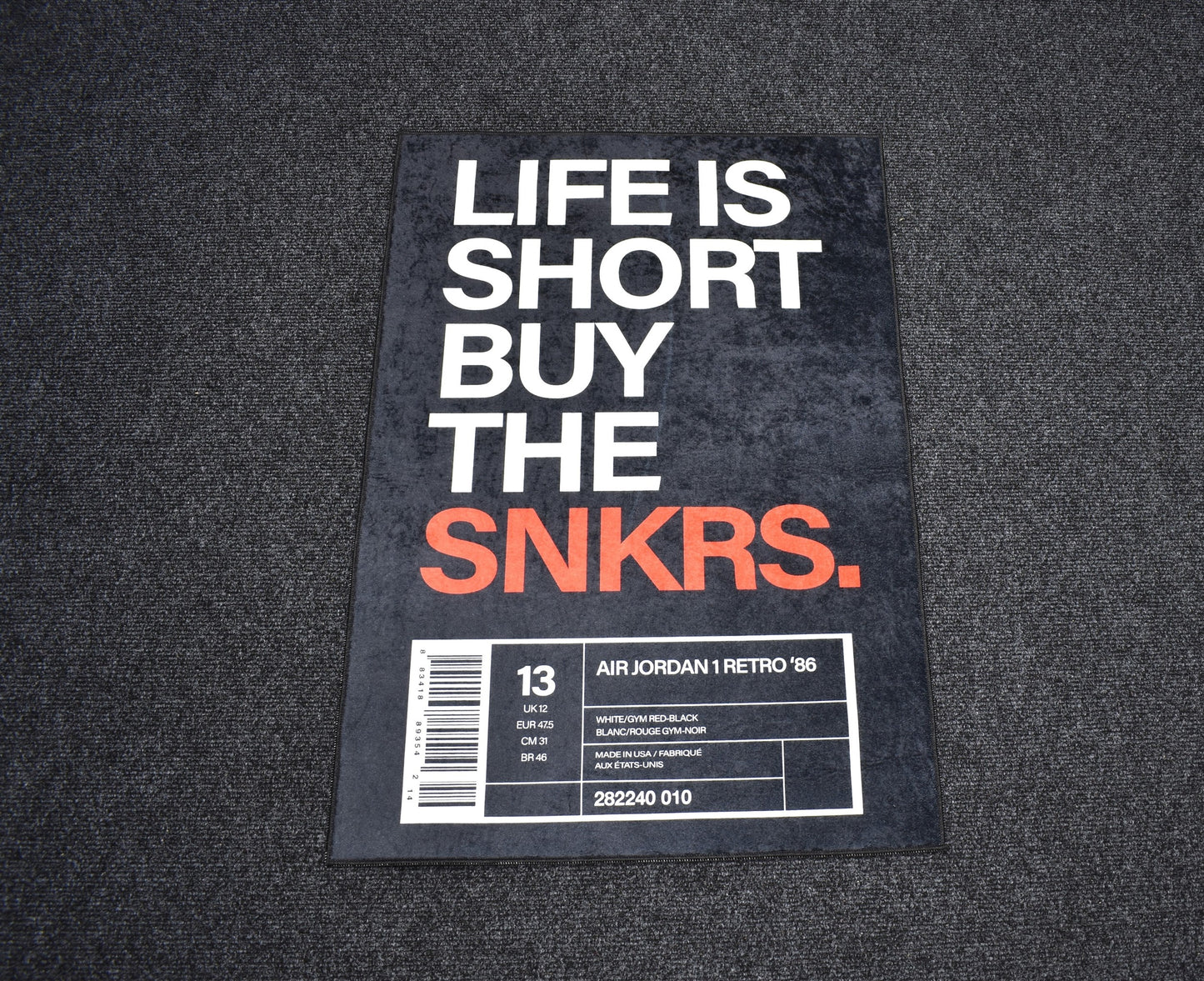 Yeni Lüks Dekoratif Life Is Short Tasarım Digital Baskı Makine Halısı 7140