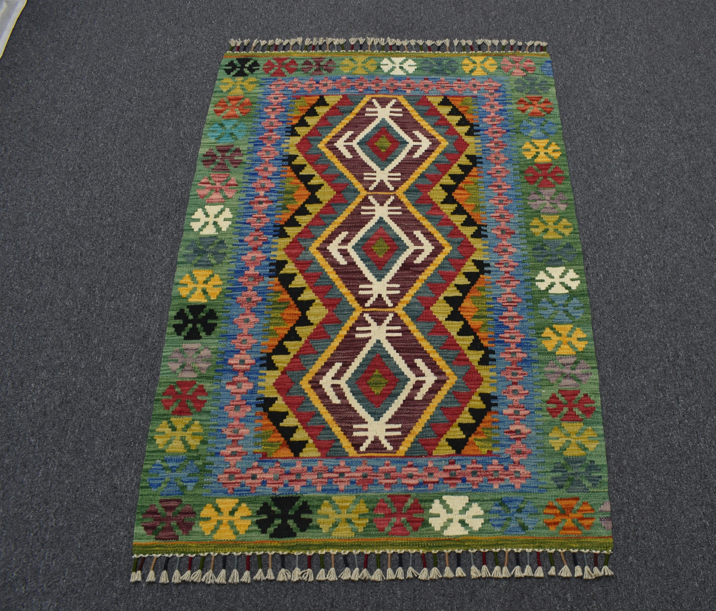 Yeni El Dokuma Ender Cerit Yörükleri Meşhed İran Yün Kilim 7154