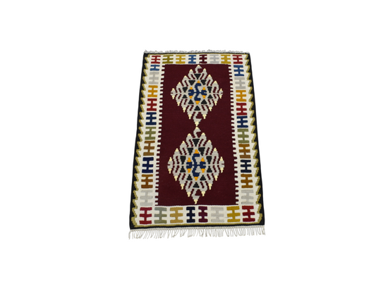 Yeni El Dokuma Ender Benzersiz Hediyelik Yahyalı Yün Kilim 7162