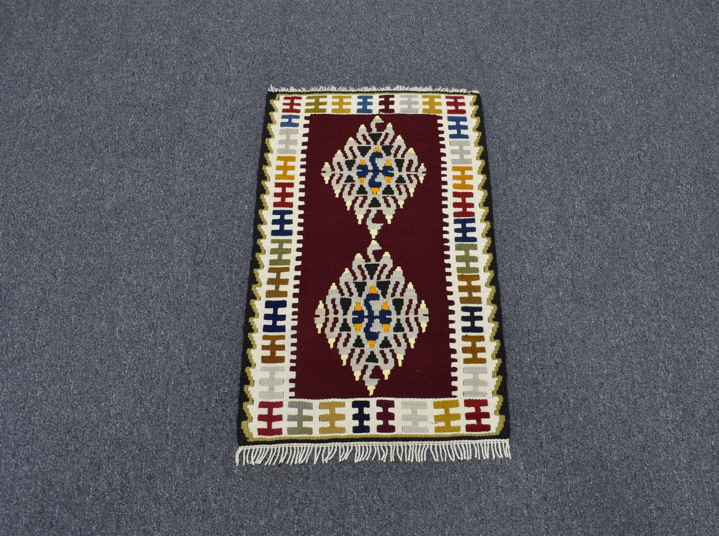 Yeni El Dokuma Ender Benzersiz Hediyelik Yahyalı Yün Kilim 7162