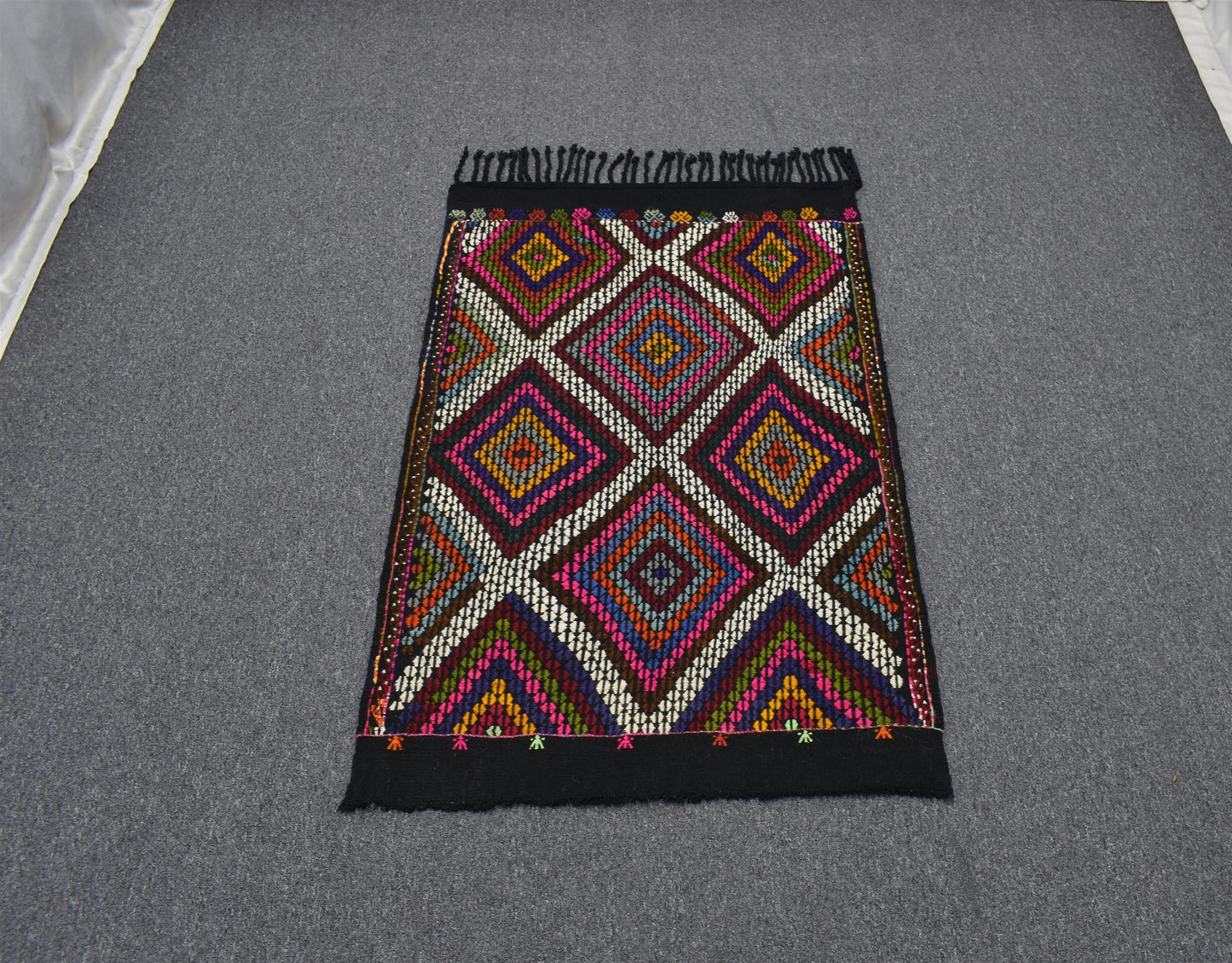 El Dokuması Geometrik Model Karapınar Yörük Cecim Yün Kilim 7166