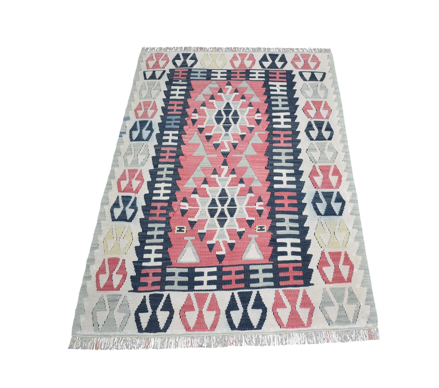 Vintage El Dokuma Pastel Pınarbaşı Kayseri Yün Kilim 7168