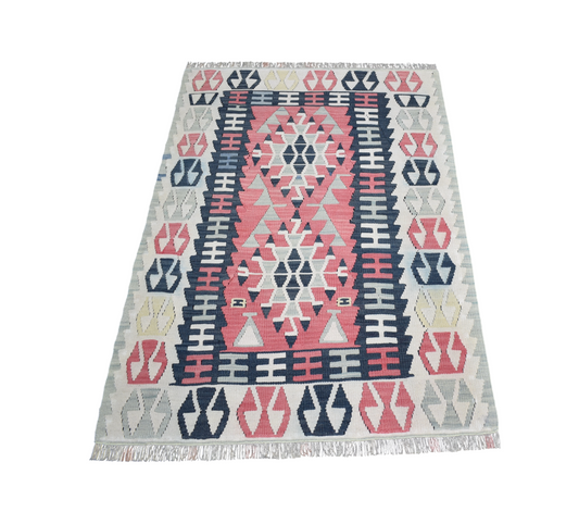 Vintage El Dokuma Pastel Pınarbaşı Kayseri Yün Kilim 7168