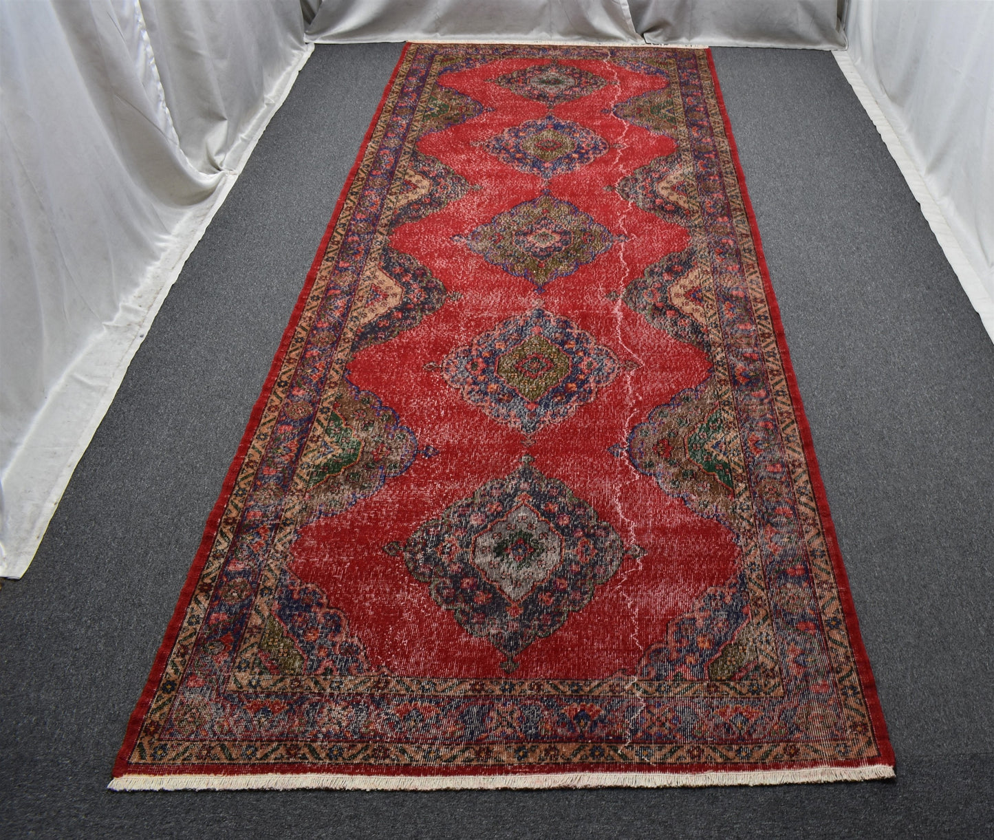 Vintage El Dokuma Bulunmaz Mevlana Sille Konya Yolluk Yün Halı 7180