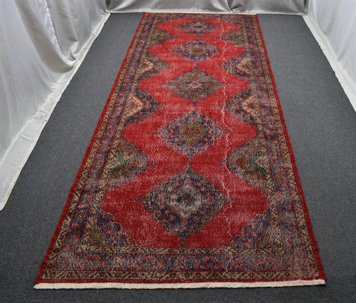 Vintage El Dokuma Bulunmaz Mevlana Sille Konya Yolluk Yün Halı 7180