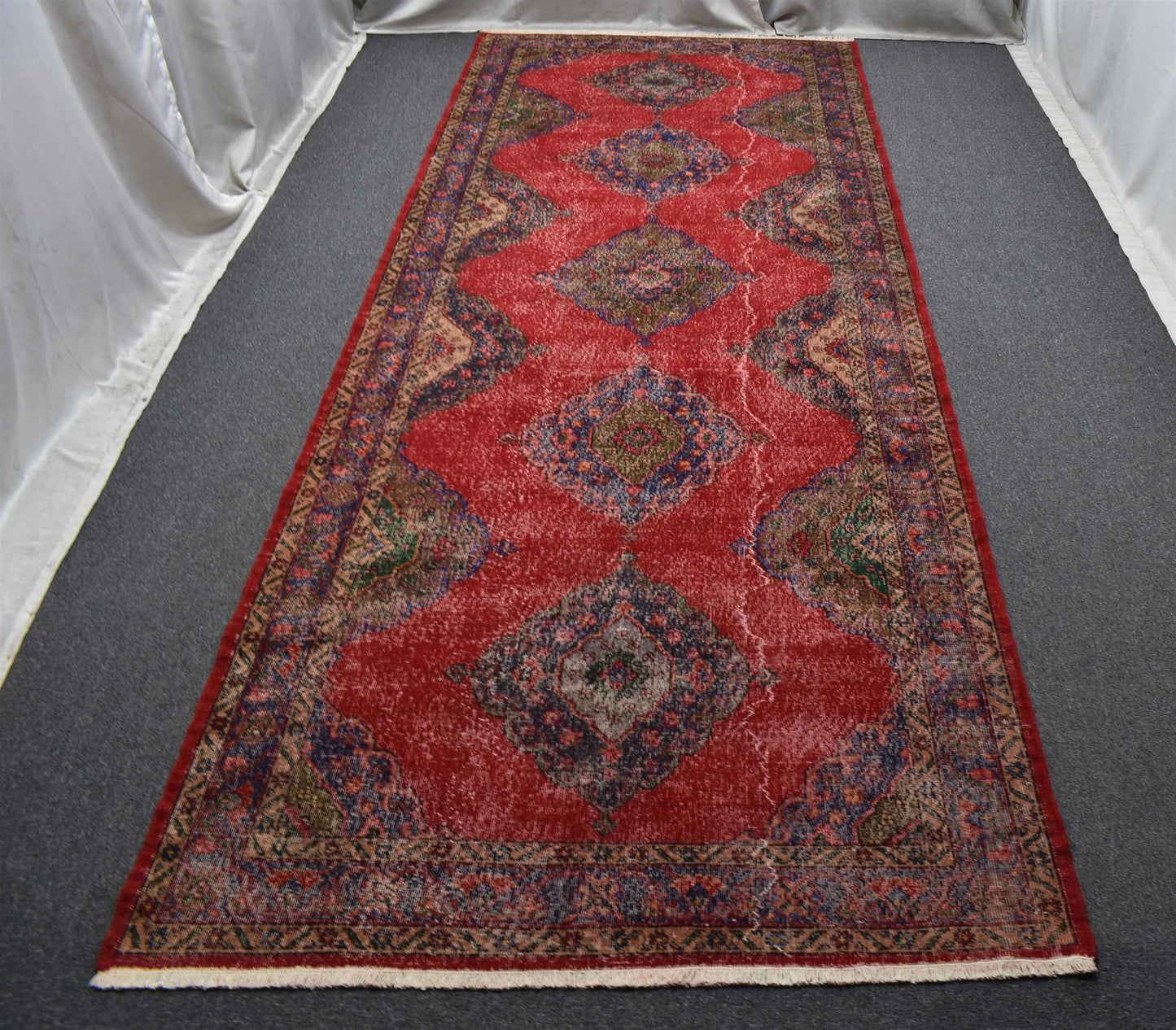Vintage El Dokuma Bulunmaz Mevlana Sille Konya Yolluk Yün Halı 7180