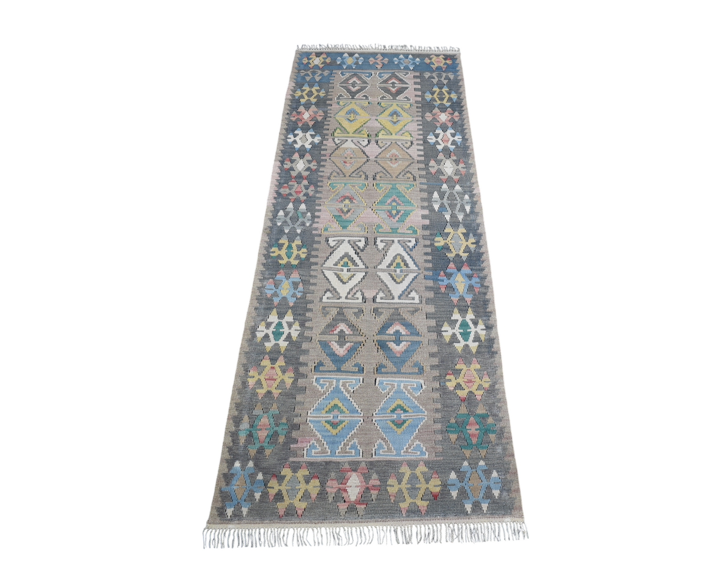 Vintage El Dokuma Nadir Pastel Sarız Kayseri Yün Yolluk Kilim 7190